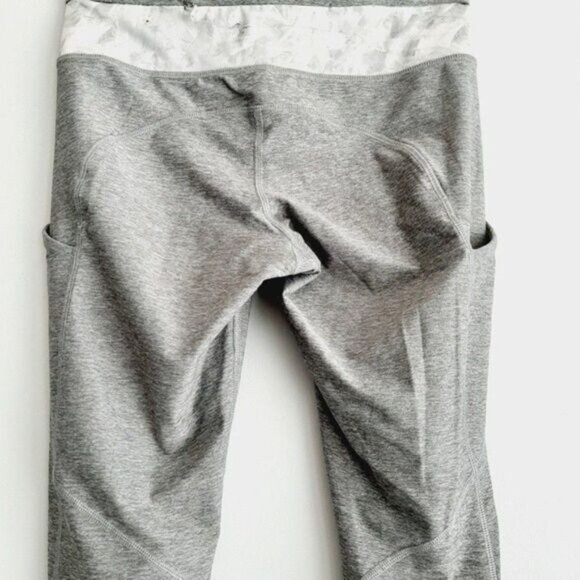 LULULEMON Speed Tight III All Luxtreme Athletic Leggings Grey Ruched Sz 6 - Picture 12 of 16